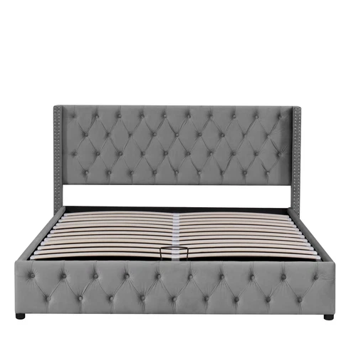 Upholstered Bed with Hydraulic Lever, Functional Bed from Storage 150 X 200 cm - Picture 12 of 22