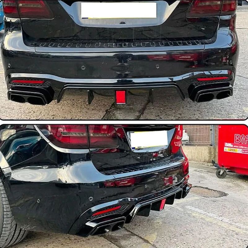 B Style Rear Diffuser Gloss Black For Mercedes Benz GLE GLS W166 X166 2016-2019 Foto 2 de 4