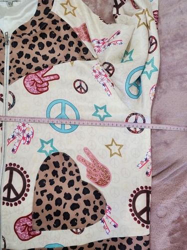 NEVER FULLY DRESSED Label Women Satin Peace Hippie Hip Lightweight Jacket UK 24 - Picture 8 of 11