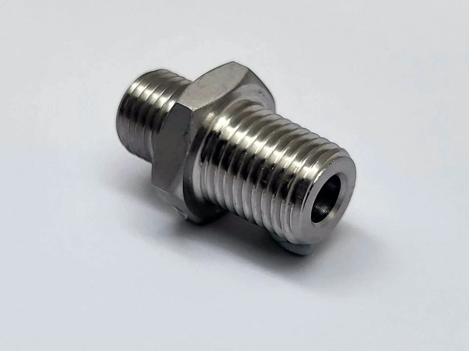 Stainless Gauge Sensor Adaptor M12 x1.25 Male to NPT 1/4" Male Fittings HEX 19 Foto 3 de 4