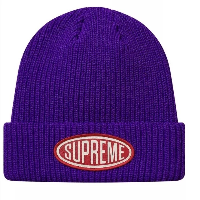 Patch ovale violet Supreme FW18 Beanie