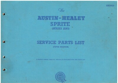 Austin Healey Sprite MK1 ( Frogeye ) 1958-60 Factory Service Teilekatalog