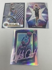James Harden 2020-21 Donruss Optic Lot Of 3 Star Gazing & Lights Out Holo Prizm