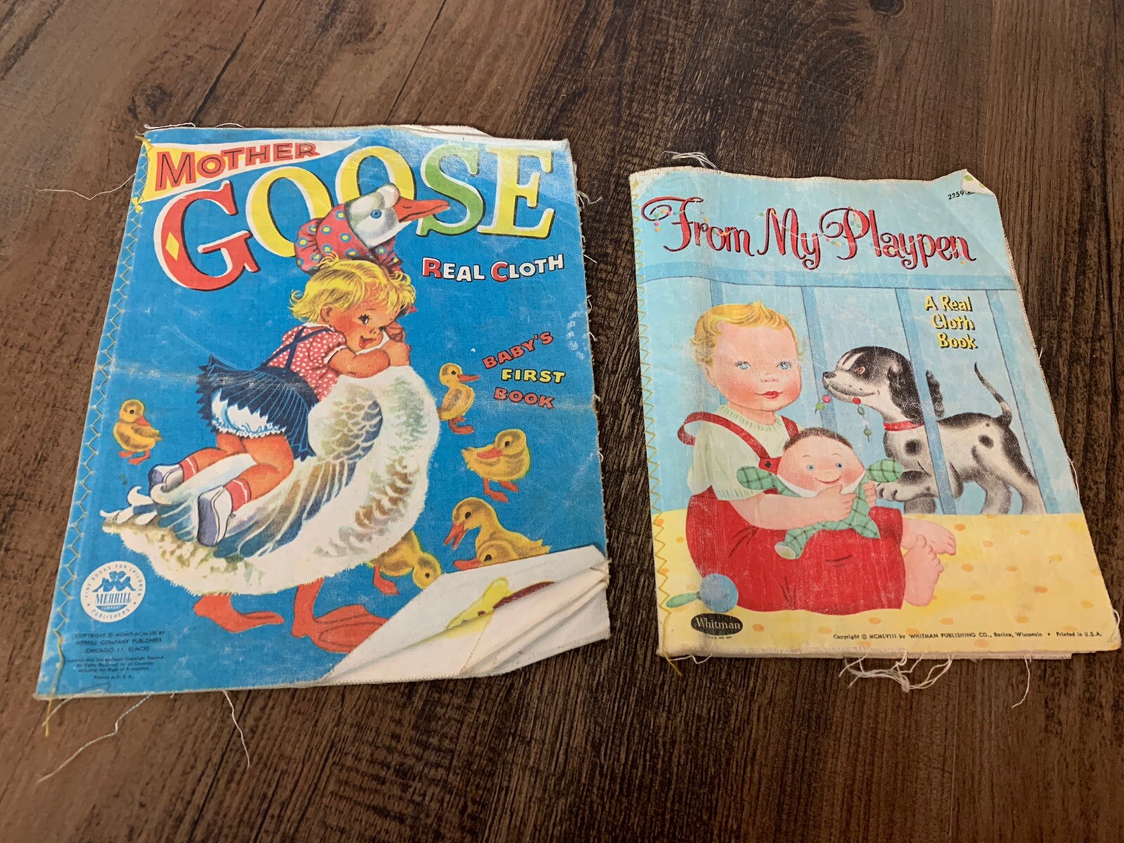 Vintage Lot of 2 Rare Children Books Mother Goose Cloth & From My