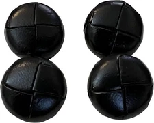 ATbutton Jumbo Premium Leather Buttons- Black Set of 4