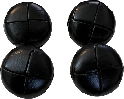 ATbutton Jumbo Premium Leather Buttons- Black Set of 4