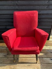 Set of 2 - 1950's retro mid-century armchairs.  In need of reupholstering.