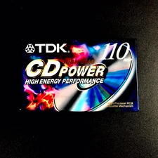 TDK CD Power Cassette Tape High Bias Performance 110 Minutes Factory Sealed NEW