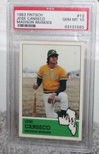 1983 Fritsch Madison Musketeers Jose Canseco  PSA 10 