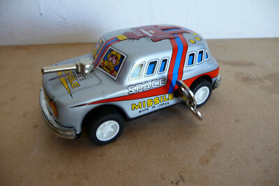 space missile car tin toy jouet tole made in japan Grey