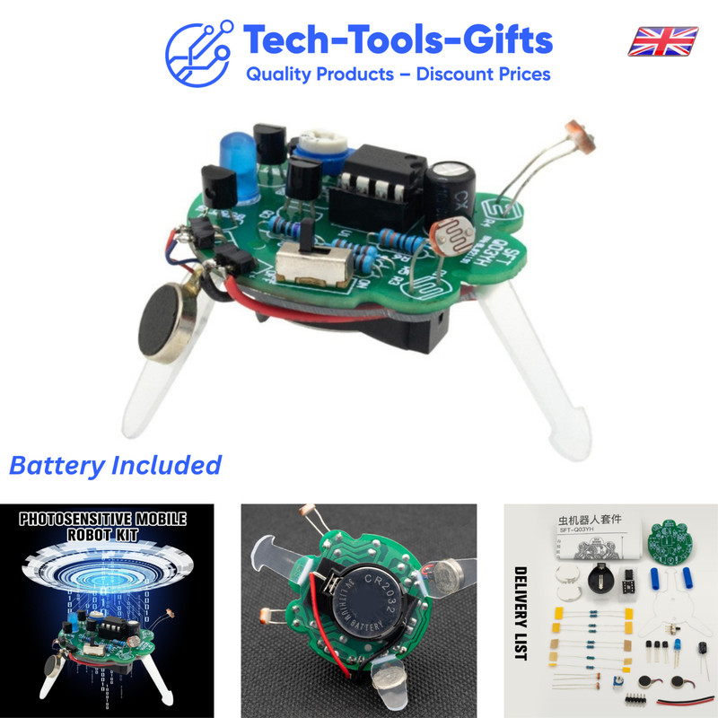 DIY Photosensitive Mobile Robot LED Breathing Light Kit Firefly Soldering Kit UK