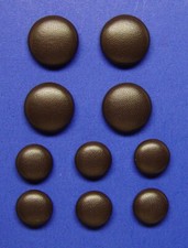 SET OF 10 USA MADE DARK CHOCOLATE BROWN LEATHER BUTTONS FOR JACKETS, BLAZERS ETC