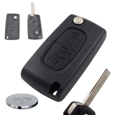 Alloggiamento chiave pieghevole 2 tasti HU83 adatto per Peugeot 207 307 308 Citroen