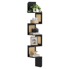 5tier Corner Shelf Wall Mounted Floating Shelf Zigzag Corner Shelf Unit Pvc Ratt