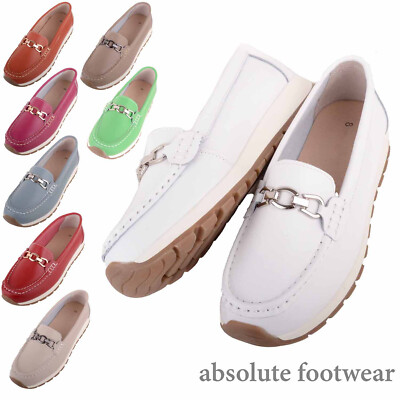 Einfache Slipper Halbschuhe aus echtem Glattleder mit klobiger Sohle für Damen