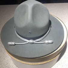 VINTAGE GRAY STRATTON POLICE LAW ENFORCEMENT HAT SZ. - 7 1/8