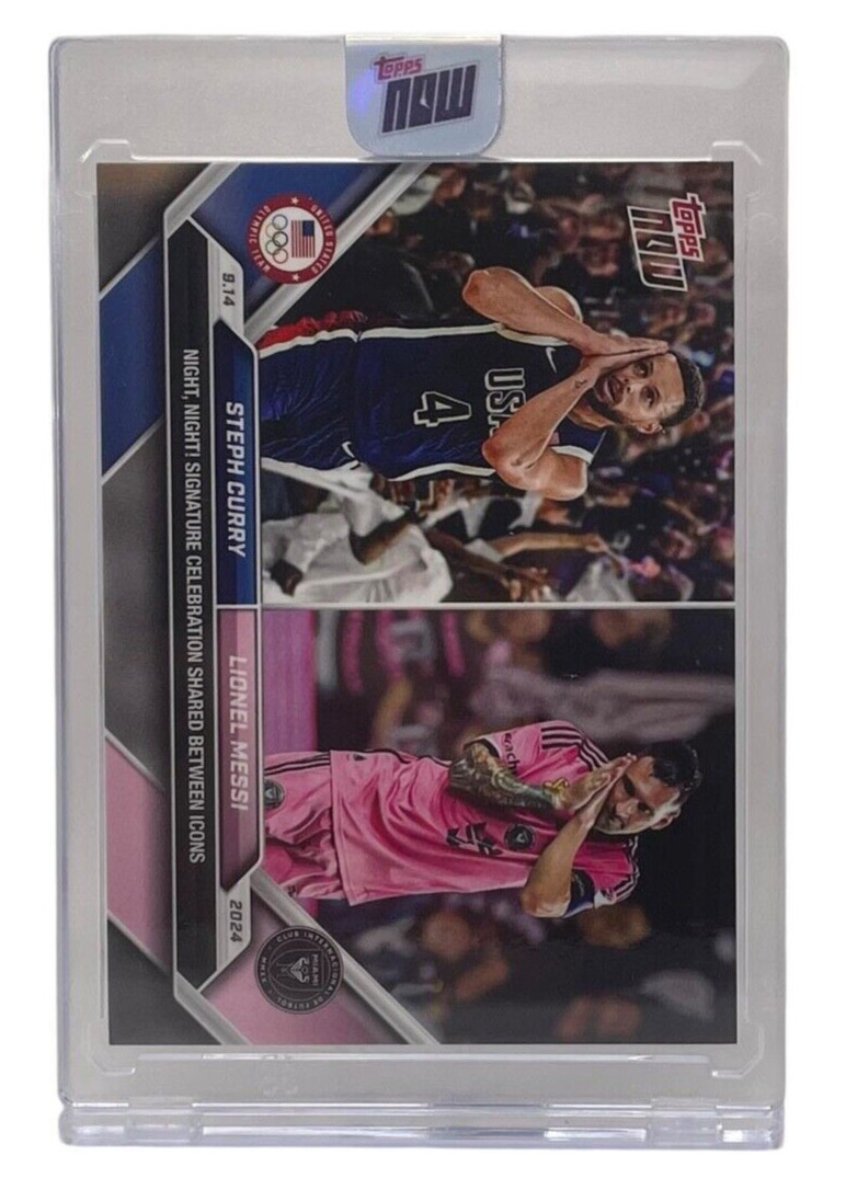 2024 Topps Now #128  Stephan Curry Lionel Messi Night Night New/Sealed (QTY) view 4