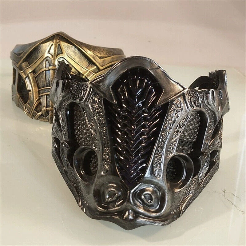 Mortal Kombat Sub-Zero Scorpion Half Face Mask Ninja Cosplay Prop FRP Adult Mask