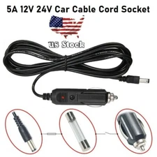 5A 12V-24V DC 5.5x2.1mm Car Cigarette Lighter Socket Power Supply Adapter Cable