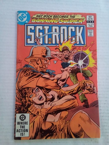 SGT ROCK #373 (1983) Burning Soldier!Joe Kubert Cover! Excellent Condition!