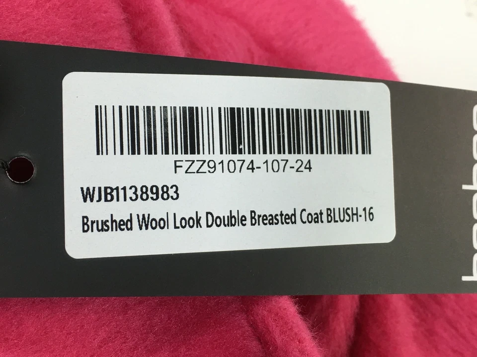 Abrigo Boohoo de lana cepillada con botones, talla 12 {US} - rosa oscuro para mujer Foto 3 de 4