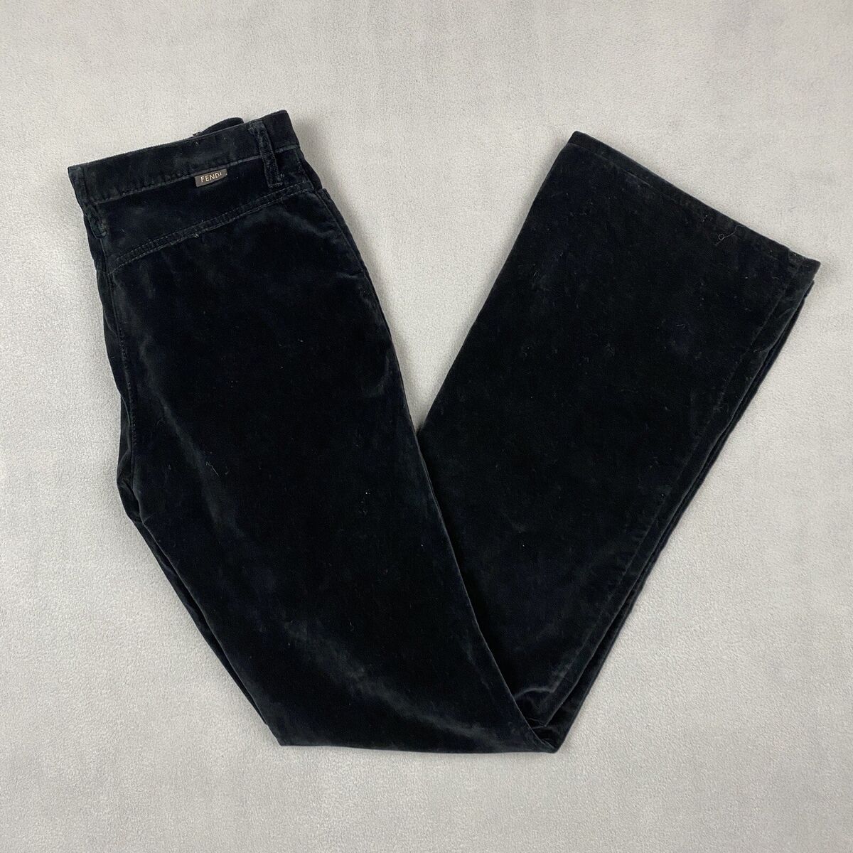 Vintage Fendi Jeans Pants Women's 29” Waist Black Velvet Vintage Fendi Jeans Pants Women's 29” Waist Black Velvet