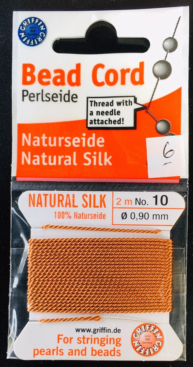Griffin Silk Cord, Cornelian, Size 10, 2 meters Length, 0.9mm Thickness