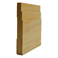 EWBB29 Contemporary Stepped 5-1/4" Tall Baseboard Molding, 11/16" x 5-1/4" Unfin