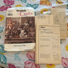Vtg Simplicity 9894 Stuffed Bears in 2 Sizes ...