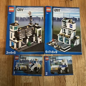 LEGO CITY 7743 & 7744 Police Headquarters 100% Complete w/Minifigures & Manuals