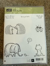 Stampin Up Rubber/wood Stamp Set LOVE YOU LOTS Hostess Gift 141801 set of 8