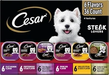 CESAR Adult Wet Dog Food Classic Loaf in Sauce Steak Lovers 36 cans 3.5 oz