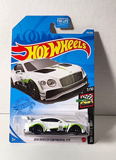 Hot Wheels 2018 Bentley Continental GT3 White/Green/Black Diecast 1:64 Unopened