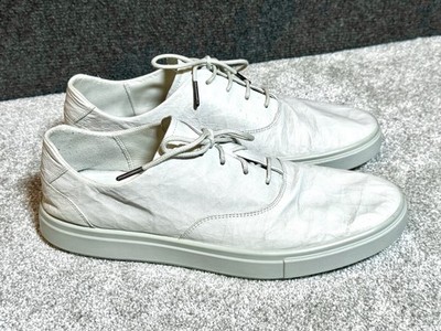 ECCO Kyle CVO Oxford Sneaker White Grey Crinkle Leather EU 44-Mens 10 US