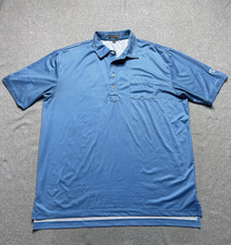 Peter Millar Summer Comfort Polo Shirt Mens XL Blue Check Golf Performance