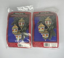 Holiday Time VICTORIAN LANTERN Sequin Bead Ornament Kit 111-A Lot of 2 Pkgs USA