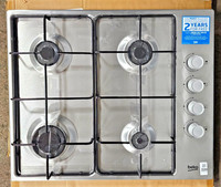 Beko Gas Hob 60cm Stainless Steel gas cooker Side Control Never used Ex-display