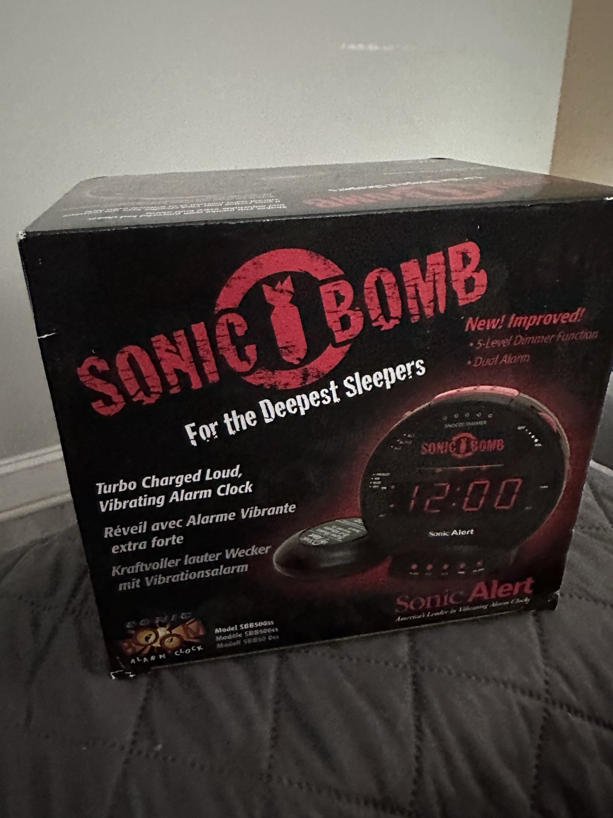 Sonic Alert Sonic Bomb Extra Loud Dual Alarm Clock w/ Bed Shaker B/R