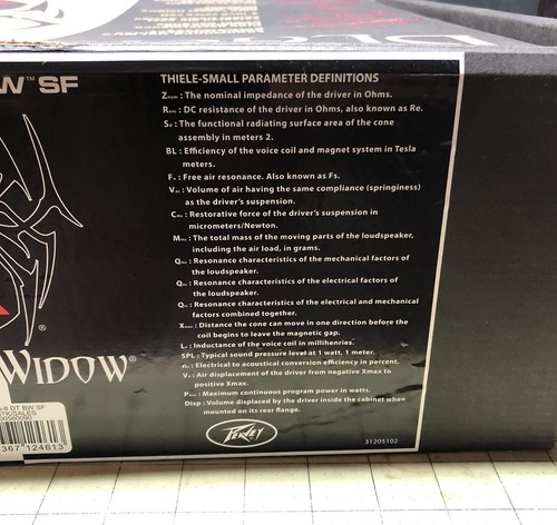 Peavey Black Widow 15” Speakers 1505-8 DT BW SF NIB - Picture 4 of 10