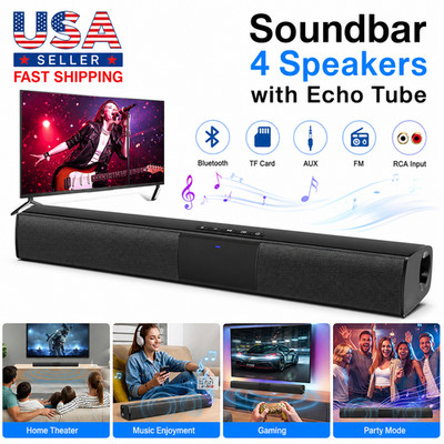 Wireless 4-Speaker Surround Sound Bar with Bluetooth & Subwoofer Remote Include