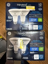 GE 2pk 75W Reveal PAR30 LED Light Bulbs Long Neck Adjustable Flood/Spot X2