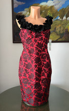 NWT Maggy London Red and Black Cocktail Dress, sz 8
