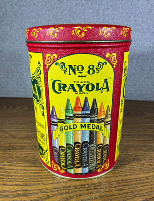 1982 Crayola No 8 Metal Tin Canister