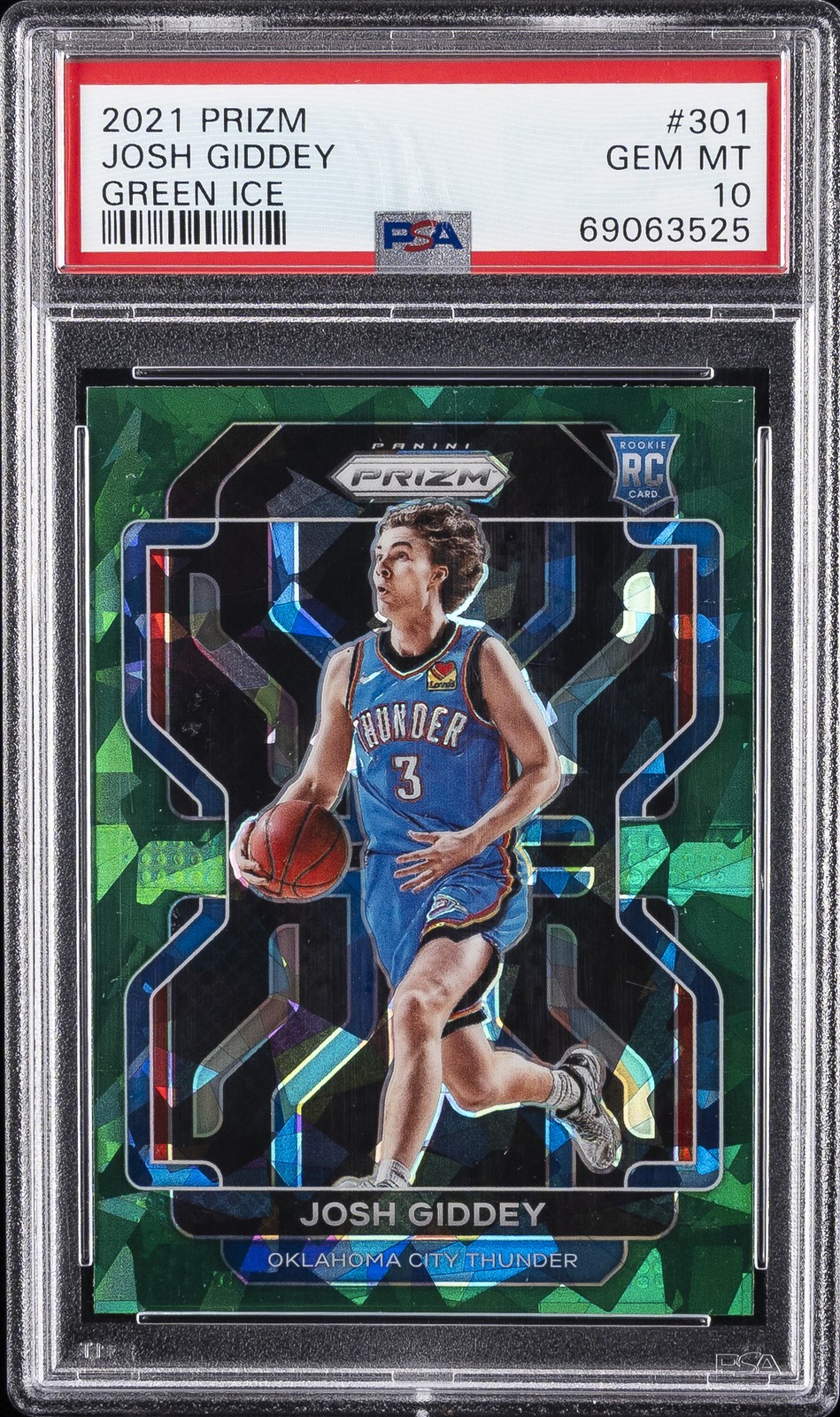 2021 PANINI PRIZM GREEN ICE #301 JOSH GIDDEY PSA 10