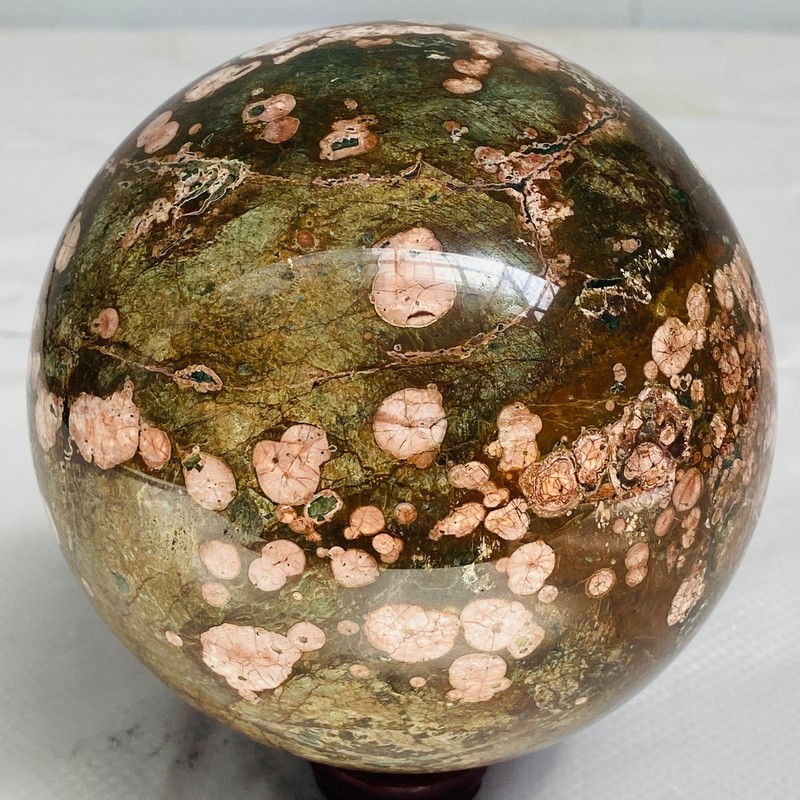 Natural Polished Pink cherry blossom agate BALL Madagascar 2300G ( 5.07LB )