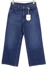 LIU JO Women's Jeans W27 Blue Washed Straight High Waist Zipper Logo