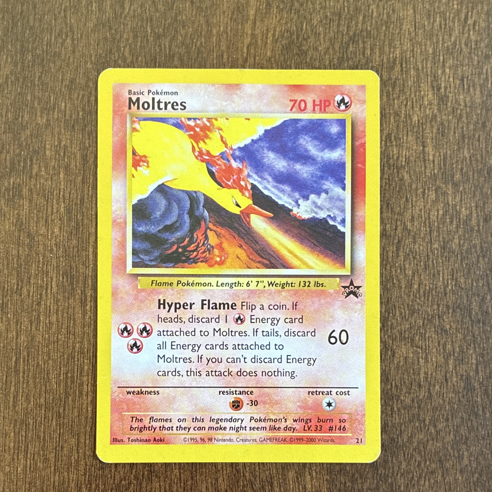 Moltres #21 “Pokemon The Movie 2000” Rare Black Star Promo Pokemon Card