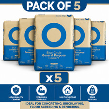 5 x Blue Circle General Purpose Cement Ready to Mix 25kg Each - Bulk Discount