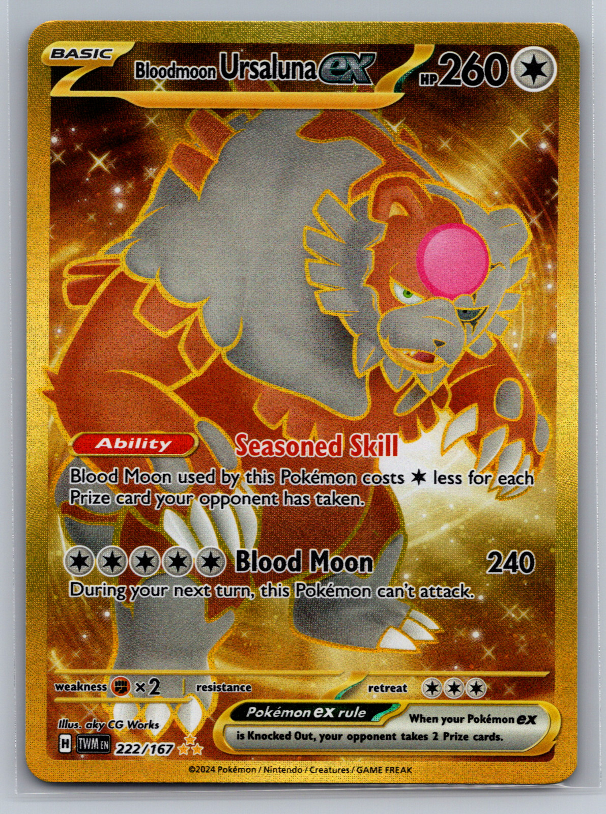 Pokemon Bloodmoon Ursaluna ex 222/167 | Sv06: Twilight Masquerade NM
