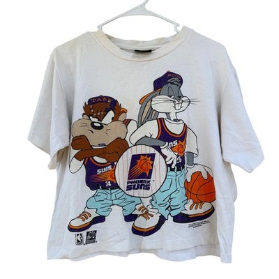 Vintage Changes 1993 Looney Tunes Phoenix Suns Crop Tee Bugs Taz Womens M